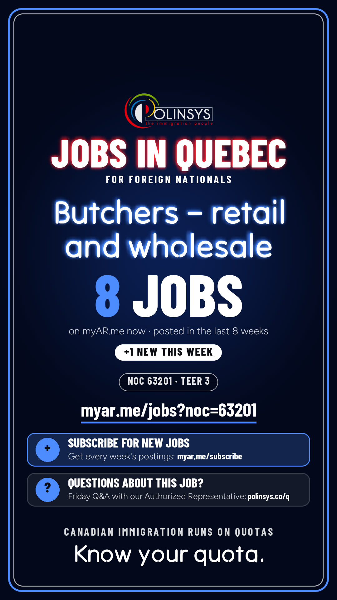 Job card: Butchers – retail and wholesale (NOC 63201) — 8 jobs on myAR.me